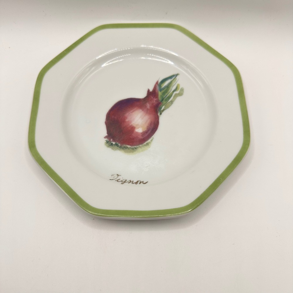 Williams-Sonoma Vegetable Garden Oignon Red‎ Onion Octagonal Plate Japan 8.5"